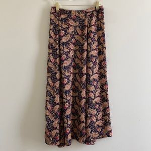 Forever 21 Faux Silk Paisley Print Maxi Skirt